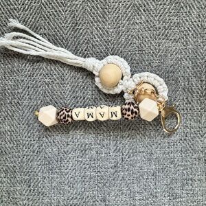 Gold and Cream Keychain Accessory